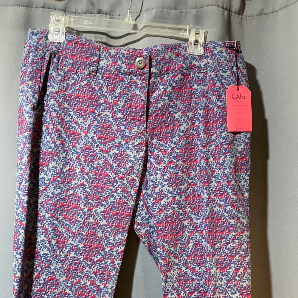CAbi Pink and Blue Patterned Pants